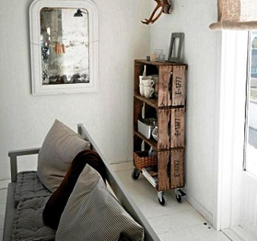 Estanteria - decoración con cajas de fruta