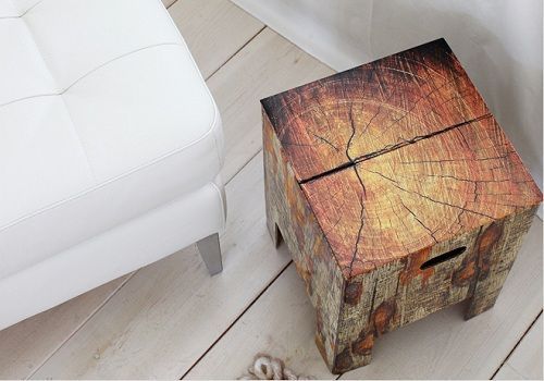 Butaca de cartón imitación madera de Dutch Design Brand