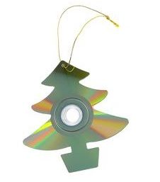 Reciclar CDs - adornos navideños