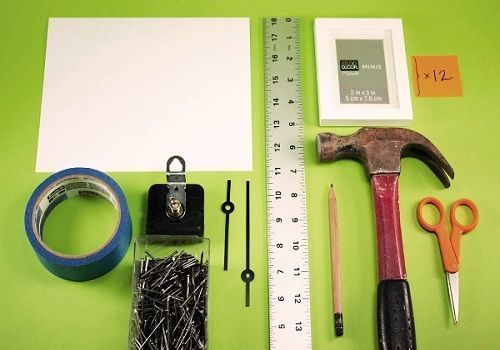 Materiales necesarios para el reloj de pared 
