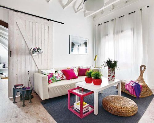 Sala pequeño apartamento country chic