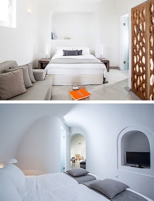 Casa ecológica en Santorini, Dormitorios