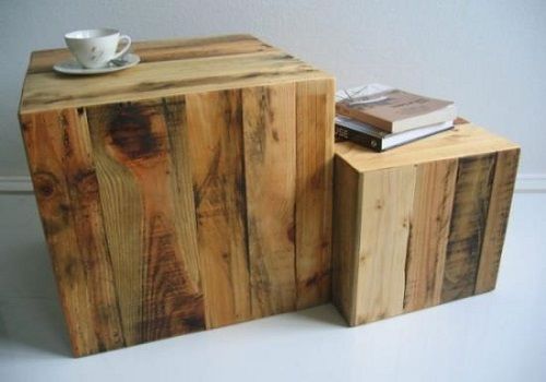 Mesitas-cubo hechas con pallets