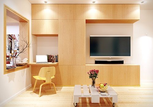 Mueble TV con módulo escritorio
