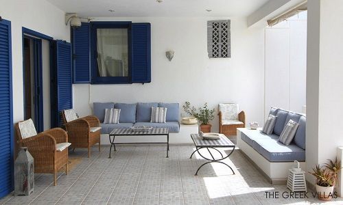 Terraza Villa Drazen, en Antiparos.