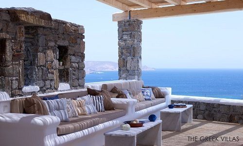 Terraza Villa Douglas, en Mikonos.