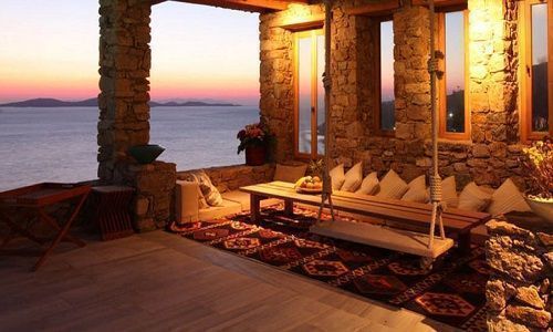 Terraza Villa Harrison, en Mikonos.