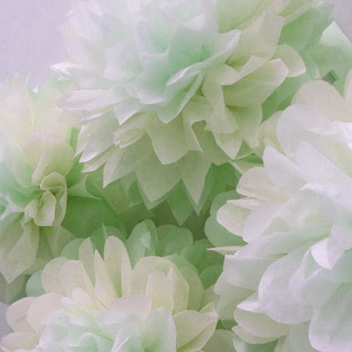 Pompones de papel de seda multicolores