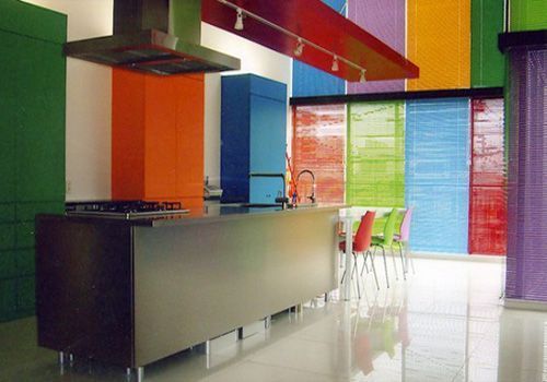 Cocina japonesa moderna multicolor
