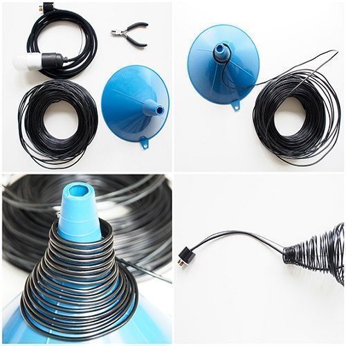 Lámpara de alambre en espiral DIY | materiales