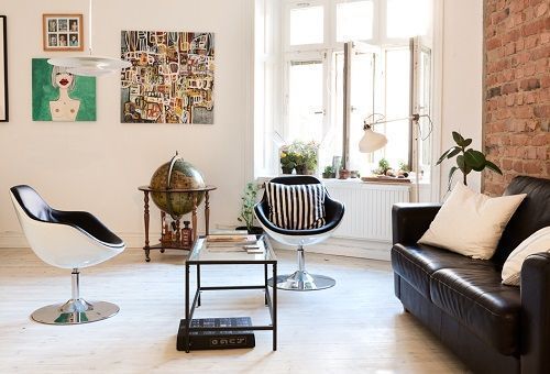 Lienzo y ladrillo, apartamento en Vasastan, Estocolmo