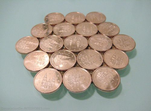 Posavasos con monedas de cobre, DIY