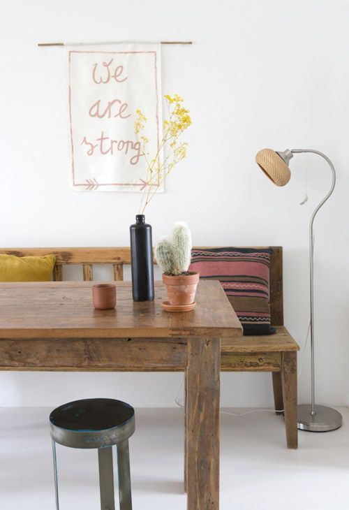 Decoración bohemia en Ede - Rincón comedor