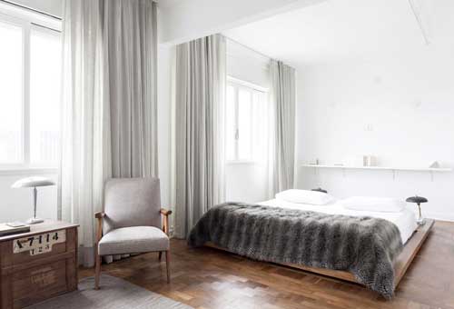 Apartamento modernista en Sao Paulo. Dormitorio