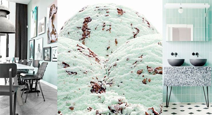 Decoracion en menta y chocolate